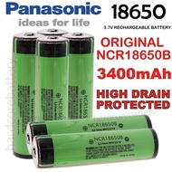 ORIGINAL PANASONIC NCR 18650 B  3400mAh Li ion Lithium 3.7V Rechargeable Battery button top Protecte