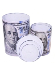 1 Set Of 3 Extra Large Capacity Piggy Banks, USD Euro Saudi Riyal Turkmenistan Egyptian Pound Swiss 