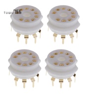 4PCS Ceramic 9 Pin Gold PCB Vacuum Tube Socket for 12AX7,12AT7,12AU7,ECC83,ECC82,E88CC, 6922 ,6p1