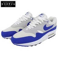 Nike Air max 1 週年運動鞋，男款，白色/皇家藍，尺寸 27.0cm，908375-102，9（美國碼）[二手]
