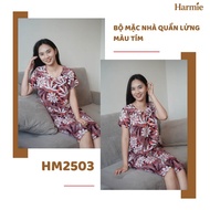 Harmie HM2503 Purple shorts short sleeve home wear set