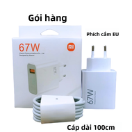 Sạc Nhanh Xiaomi 67W Chính Hãng Kèm Cáp USB Type-C Dành Cho Redmi Note 14/13 Pro Mi 13 Lite K60 K60E