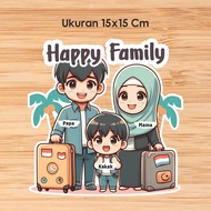 Family cutting Sticker, happy family Sticker