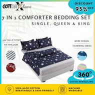 #28 880TC 7 IN 1 Cadar Comforter Set Tebal Toto/blanket/Selimut/Bed sheet/ QUEEN KING Comforter Beds