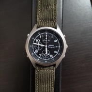 已售 sold Seiko 7T32-7E70 三眼計時手錶 鬧鐘響鈴 GMT世界時區meca quartz RAF飛行航空軍錶機械錶field military pilot aviation watch chronograph alarm royal air force British