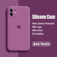 WUJU For iPhone 15 14 13 12 11 Pro Max For X XR XS MAX 8 7 6 6S Plus SE 2020 Colorful Liquid Silicone With Apple Logo Phone Case Soft TPU With Microfiber Cloth Back Cover
