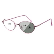 Cyxus Blue light blocking glasses Photochromic oval Korean style women's metal frame 8376