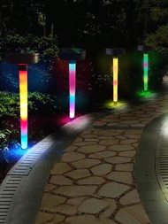 1入組太陽能戶外防水草坪燈,rgb炫彩風景裝飾燈,太陽能花園庭院燈,用於花園別墅庭院照明