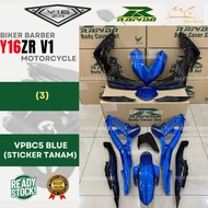 RAPIDO Coverset Yamaha Y16zr (3) VPBC5 Biru Blue Body Coverset Sticker Tanam Stripe Tanm Y16