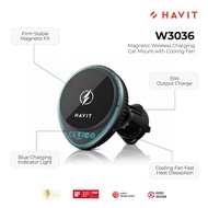 HAVIT W3036 (Black): Magnetic Wireless Charging Car Mount with Cooling Fan