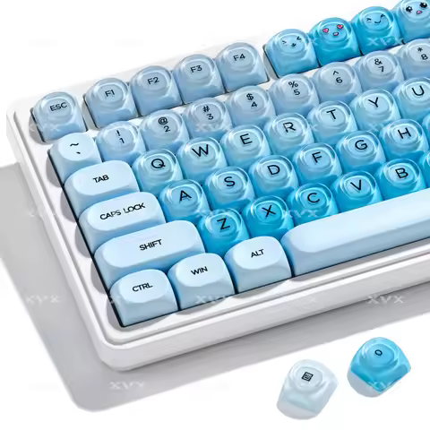 XVX Uyuni Dreams HOA Profile Keycap Set PBT+PC Blue Jelly Key Cap 132 Keys for Cherry MX Mechanical 