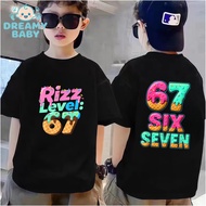 COD (Ho Chi Minh)DREAMY BABY 67 T-shirt with elemental number character printedYoung men's clothing 