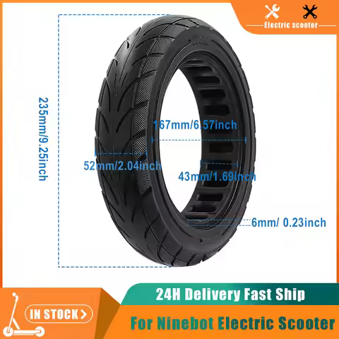 10 Inch 10x2.125 Rubber Solid Tire For Ninebot Segway F20 F25 F30 F40 Electric Scooter Tubeless Thic