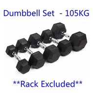 Set Hexagon Dumbbells 2.5kg 5kg 7.5kg 10kg 12.5kg 15kg 17.5kg 20kg 22.5kg 25kg Premium Rubber Coated