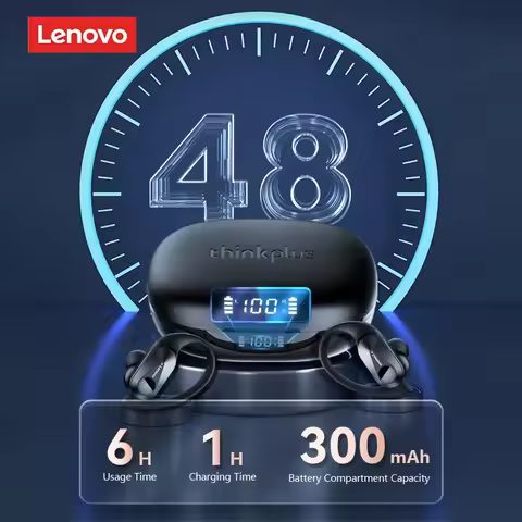 Lenovo Original LP75 TWS Bluetooth 5.3 Headphones Wireless Music Earphones LED Digital Display Noise