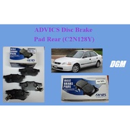 ADVICS Disc Brake Pad Rear (C2N128Y) for Honda City SEL TMO Jazz Civic SO4
