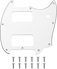 1Pcs Yootones HH 9 Holes Round Corner Guitar Pickguard 2 Humbuckers Compatible with Squier Bullet Se