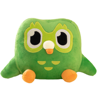 Bandai | 30cm Green Duolingo Owl Plush Toy Plushie Of Duo The Owl Cartoon Anime Owl Doll Soft Stuffe