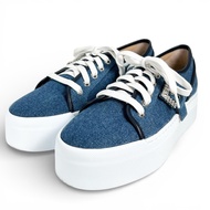 全新狀態 ▲ Sergio Roshi B08910 SR TWENTY BUCKLE 厚底牛仔運動鞋，靛藍色，37 碼，附鞋盒和防塵袋，義大利製造，女款