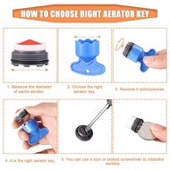 12 Pieces Faucet Aerator for Cache Aerators and 5 Pieces Cache Faucet Aerator Key Removal Wrenches, 