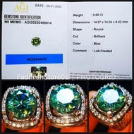 LAB.CREATED DIAMOND BLUE MOISSANITE MIXED CUT + MEMO LAB