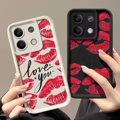 Red Lip Print Case For Xiaomi Redmi Note 14 13 Pro Plus 12 13 14 5G 13C Poco 14T 13T X6 X5 M6 F6 Pro