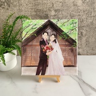 【細緻無框畫】含一個單位似顏繪 | 亞麻油畫布 | UV防水材質印刷