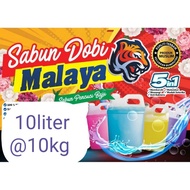 liquid detergen laundry Sabun dobi malaya 10liter@10kg/pencuci baju/detergen/wangian melekat pada fa