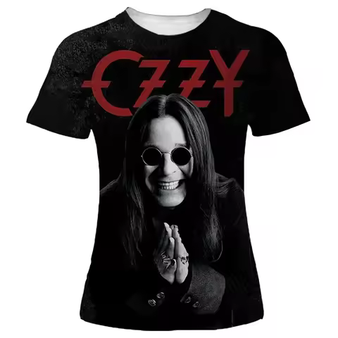 Summer Pop Ozzy Osbourne Punk Band Rock Band 3D Printed Men's T-shirt Creative Rapper Fashion Short 