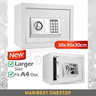 8.5KG Large 38cm Fit A4 Size Safety Box Safe Box Burglary Safe Box Anti-Theft Box (White)
