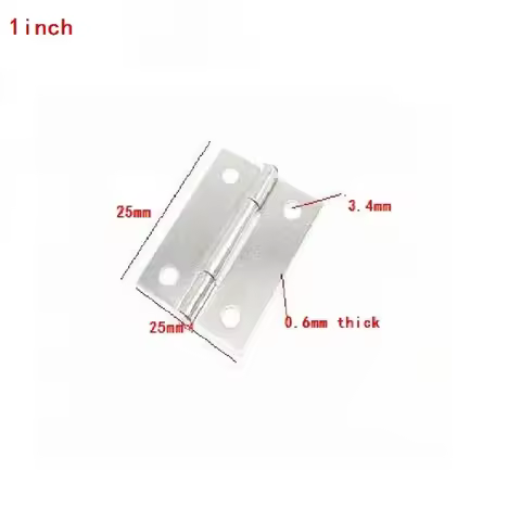 30pcs/lot 1" 25x25mmxT0.6mm Stainless Steel Butt Cabinet Door Hinge Box Hinges