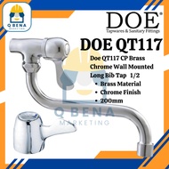 Doe Premium CP Brass Chrome Wall Mounted Long Bib Tap 1/2 | Wuduk Tap / Ablution Tap / Sembahyang Ta