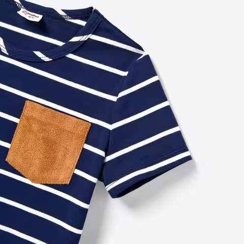 PatPat Family Matching Stripe Boy T-shirt and Women Dress