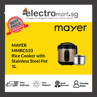 MAYER MMRCS10 Rice Cooker with  Stainless Steel Pot 1L