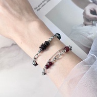 浪漫權杖公主醫療鋼設計款水晶手鍊 - 醫療鋼/紅石榴石/芬達石