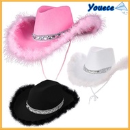 YOUECE Cowgirl Hat Funny Fashion Cowboy Accessory Cosplay Costume Party Sequin Cowgirl Hats