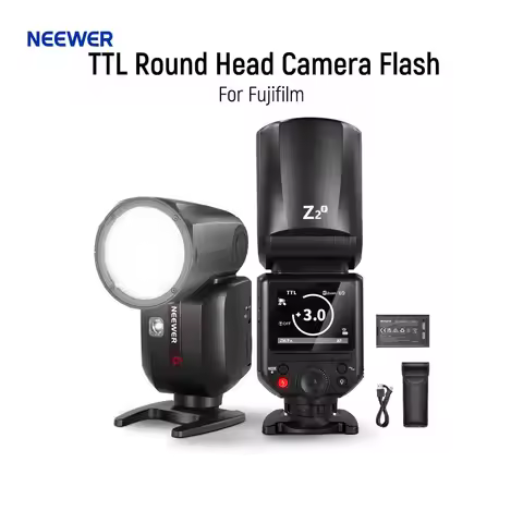 NEEWER Z2 PRO-F TTL Round Head Flash Speedlite For Fujifilm,Wireless Compatible with Godox,3000mAh B