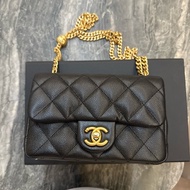 Chanel愛心調節荔枝方胖19公分包（晶片款）