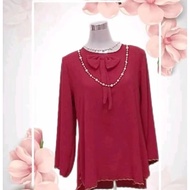 Dahlia blouse wanita cey bertali riben