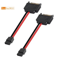 2 PCS SATA 15Pin Male to 6Pin SATA Cable SATA 15 Pin to 6 Pin Power Adapter Cable Black&Red SATA 15 