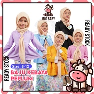 Moo Baby Baju Kebaya Peplum Baju Kebaya Budak Perempuan Baju Raya 2024 Budak Kebaya Budak Perempuan 