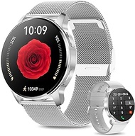Lefitus Smartwatch for Men Women,Bluetooth Smartwatch Make/Receive Calls, 1.32" Touch Screen Waterproof Women Fitness Watch with Heart Rate Sleep Monitor Blood Pressure Watch for iOS Android Silver