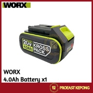 WORX - [WA3016] 20V 4.0Ah Kross Pack Battery & [WA3922] 6.0A Fast Charger ( SET A-D )