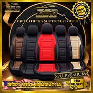 ZEN 6D series PU PREMIUM LEATHER Universal Car Seat Cover- 5-Seater Front & Rear Cover