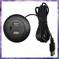 (Y W Z H)Desktop Hole Embedded USB Hub Type-C USB Charger 3 in 1 Splitter