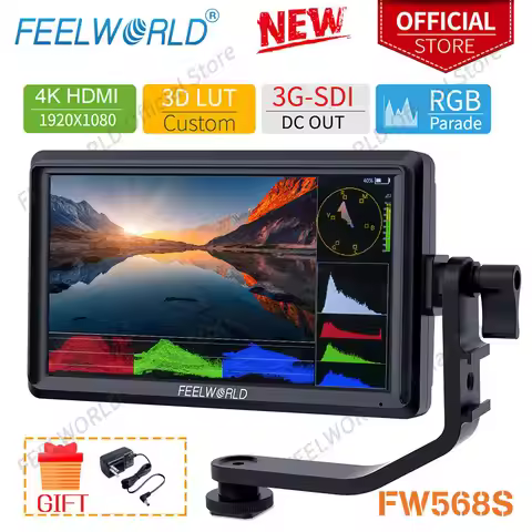 FEELWORLD FW568S 6 Inch 1920X1080 IPS FHD LCD Panel On Camera Field Monitor 3G SDI 4KHDMI Input Outp