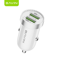 BAVIN PC861 18W Dual QC3.0 USB Port Fast Widely Compatible Car Charger with 1 Meter Charging Data Ca