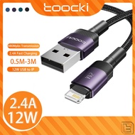 Toocki 2.4A USB to L Charging cable 12W Data  Cable for 1pad iP 11 Pro Max 5 6 6s 7 8 X XS XR