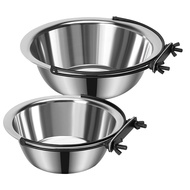 【GT1】-2 Pack Dog Bowls Dog Bowl for Crate Pet Food Water Bowl for Cage Hanging Non-Spill Feeder Bowls