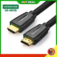 Hotdeal Ugreen UG-HD118 1.5M / 2M / 3M High-end HDMI Cable with Nylon Braid Ugreen UG-HD118-40409 / UG-HD118-40410